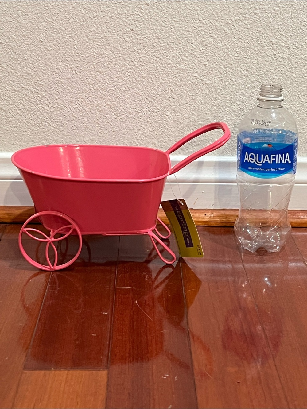 The Spring Shop Pink Metal Wheelbarrow Bucket / Planter Accent